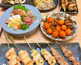 Dinner at 焼鳥と巻き焼き串　鳥々々