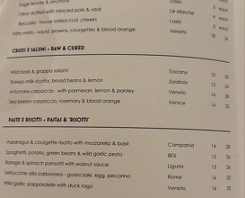 Dinner at Bocca di Lupo