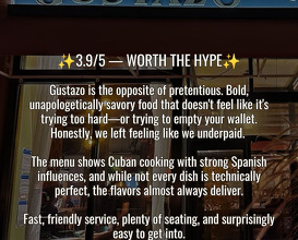 Dinner at Gustazo Cuban Restaurant & Cafe