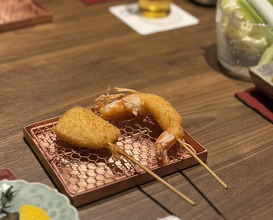 Dinner at kushikatsu daibon (串かつ だいぼん)
