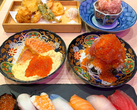 Dinner at 寿司×天ぷら 明 難波 心斎橋店
