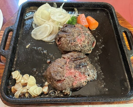 Dinner at Sumiyaki Hamburger Steak Gyusen (炭焼ハンバーグ 牛船)